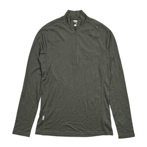 Icebreaker Merino Wool Bodyfit 200 Green 1/4 Zip Base Layer L/S Shirt Mens L